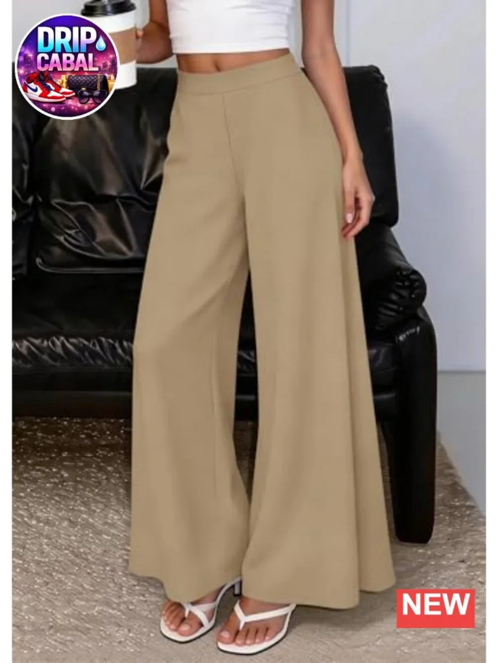 Palazzo Pants for Women, High Waist Wide Leg Trousers, Flow Business Casual